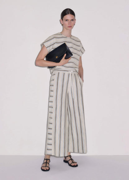 ME+EM Cream Stripe Tee