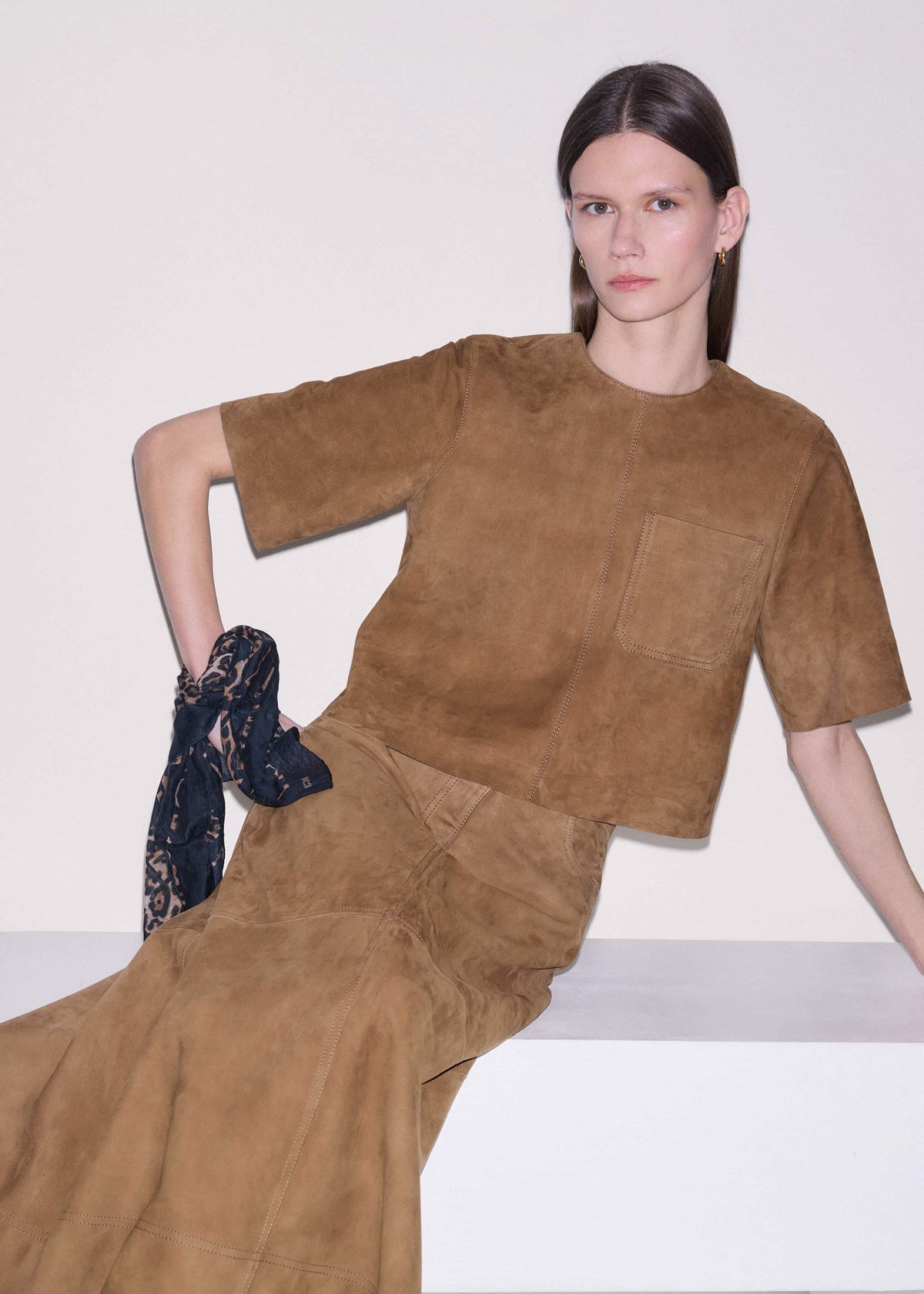 ME+EM Brown Luxe Boxy T-Shirt