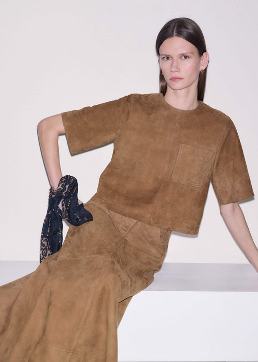 ME+EM Brown Luxe Boxy T-Shirt