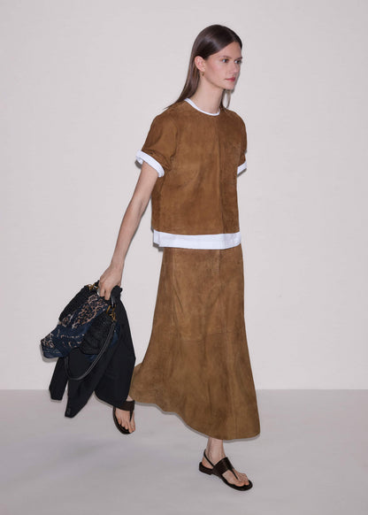 ME+EM Brown Luxe Boxy T-Shirt