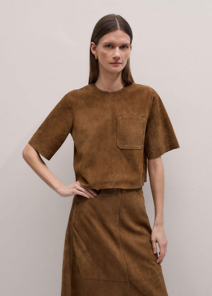 ME+EM Brown Luxe Boxy T-Shirt