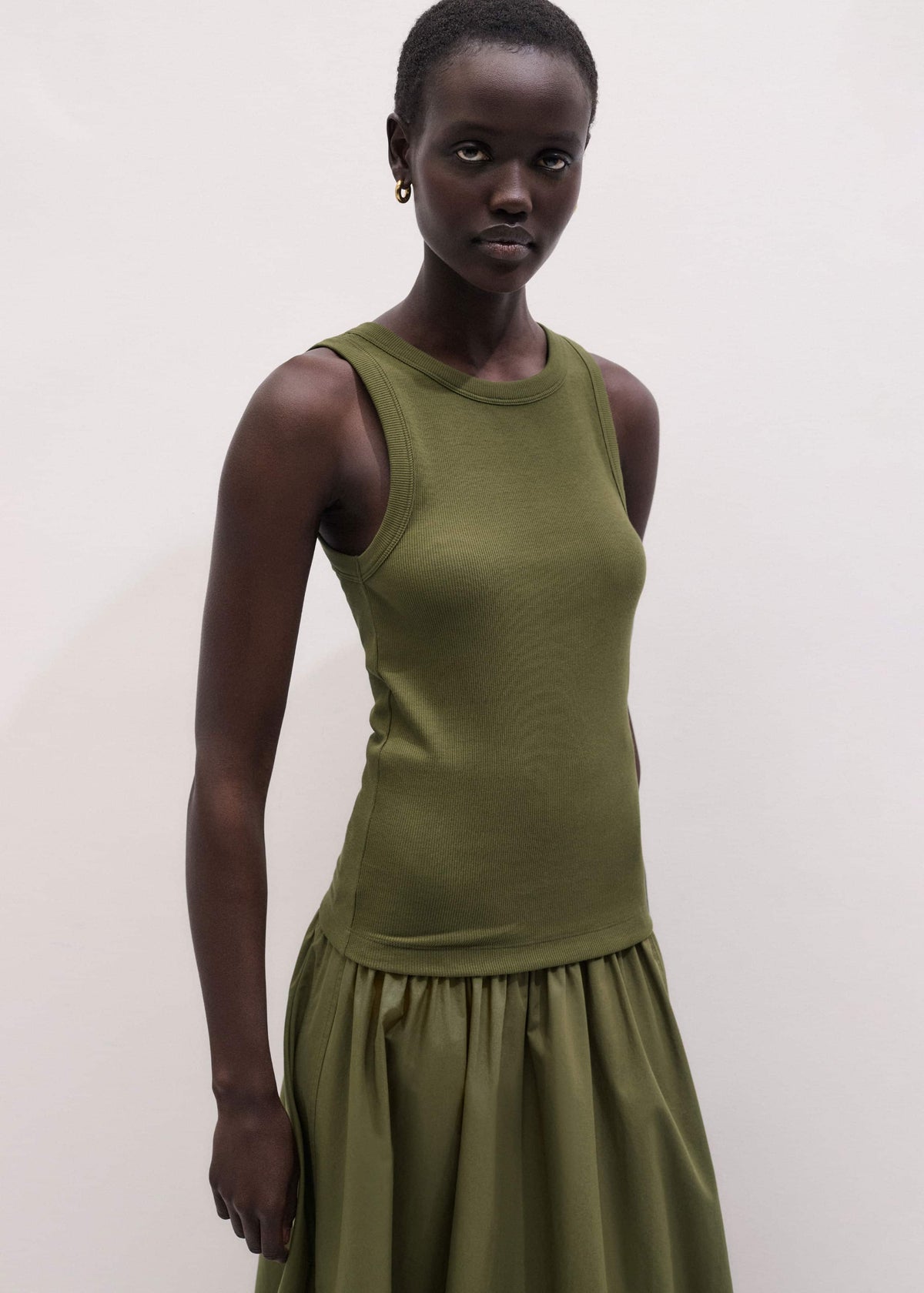 ME+EM Olive Green Perfect Basic Vest