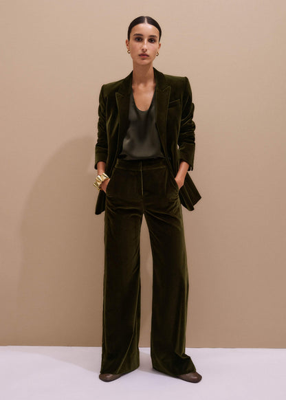 ME+EM Olive Green Silk Satin Evening Tank Top