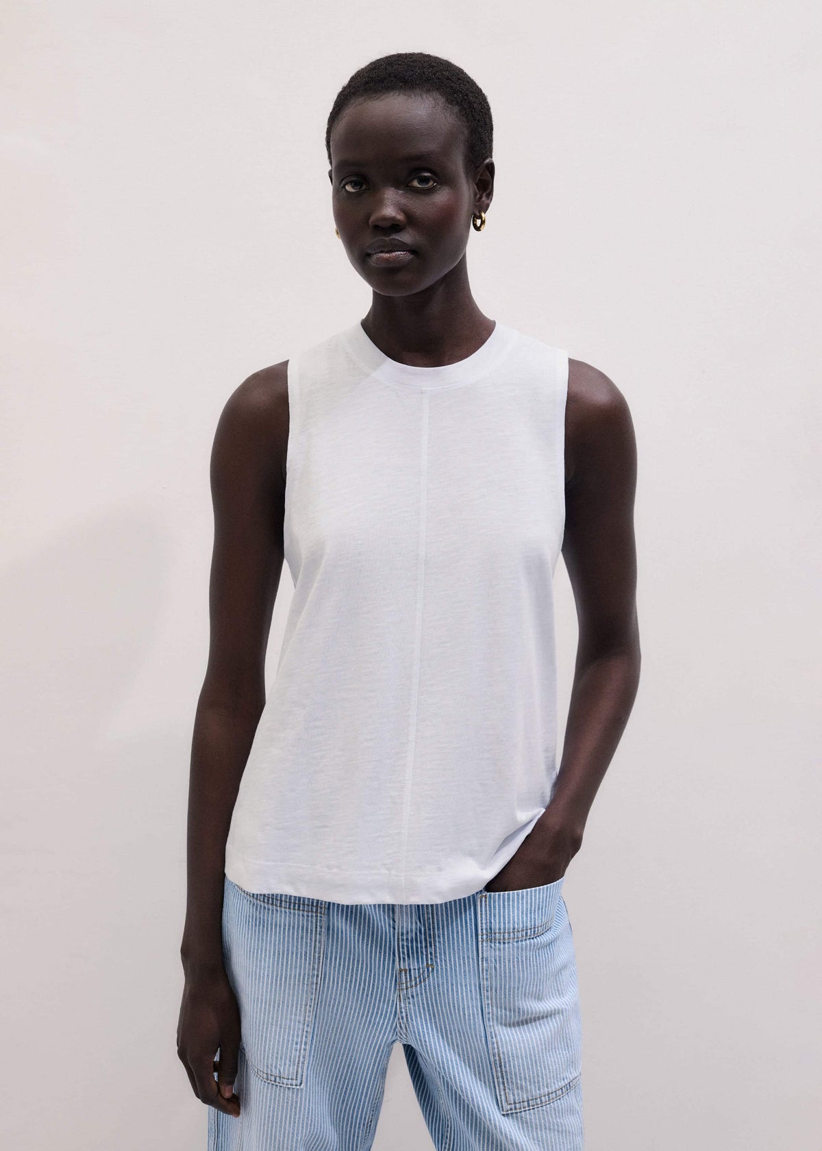 ME+EM White Racerback Swing Top