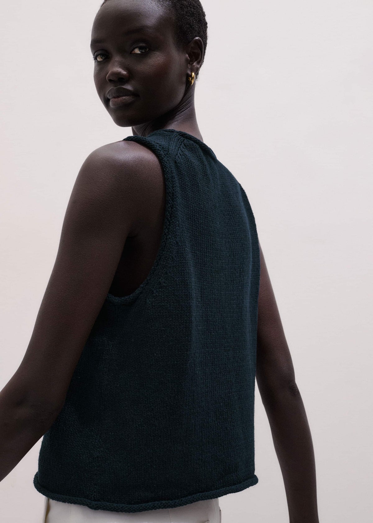 ME+EM Navy Chunky Knit Tank
