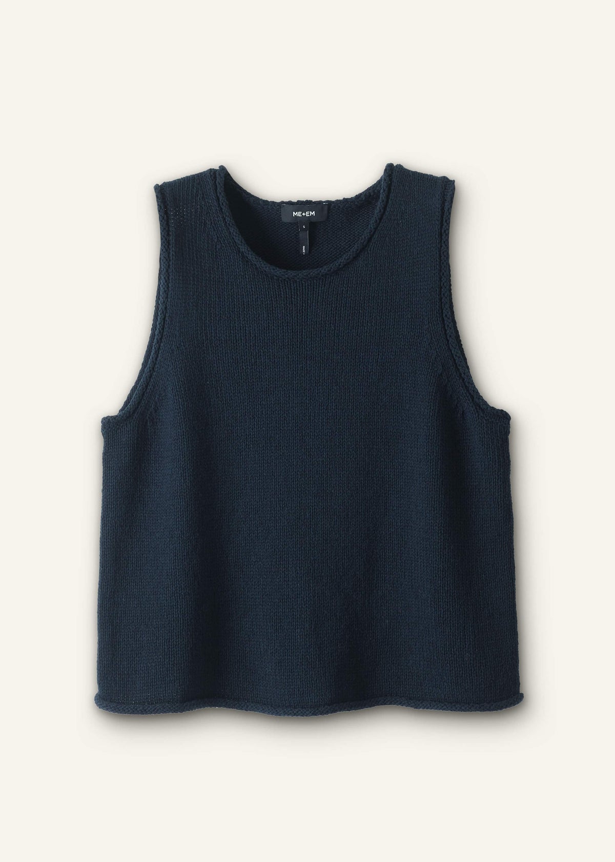 ME+EM Navy Chunky Knit Tank