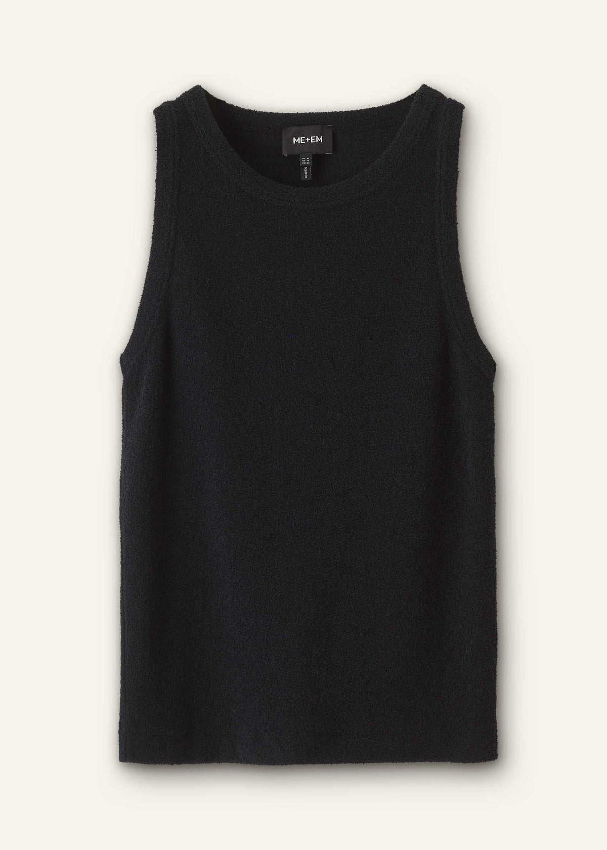 ME+EM Black Textured Slim Basic Tank Top