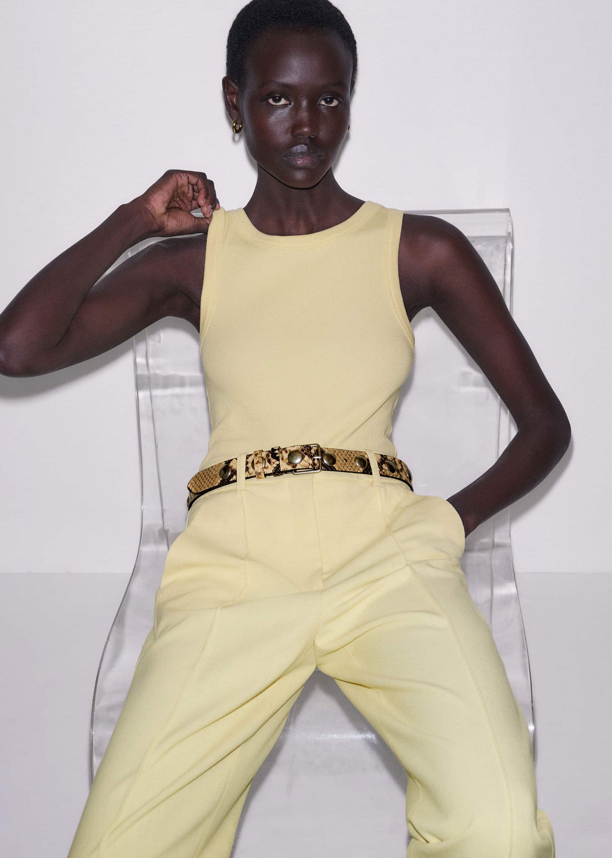 ME+EM Lemon Yellow Perfect Basic Vest