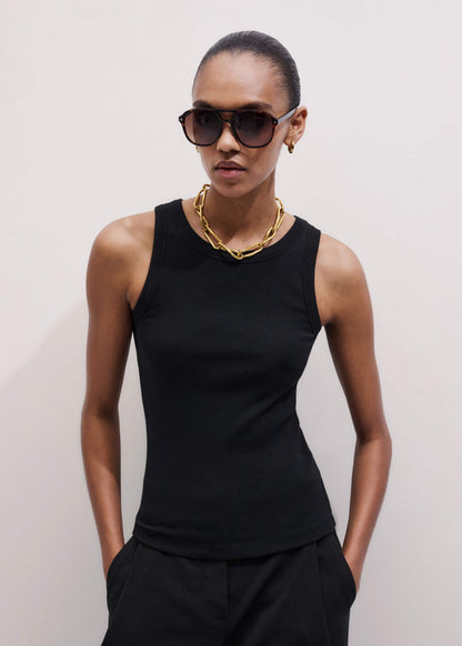 ME+EM Black Ultimate Crew Neck Tank