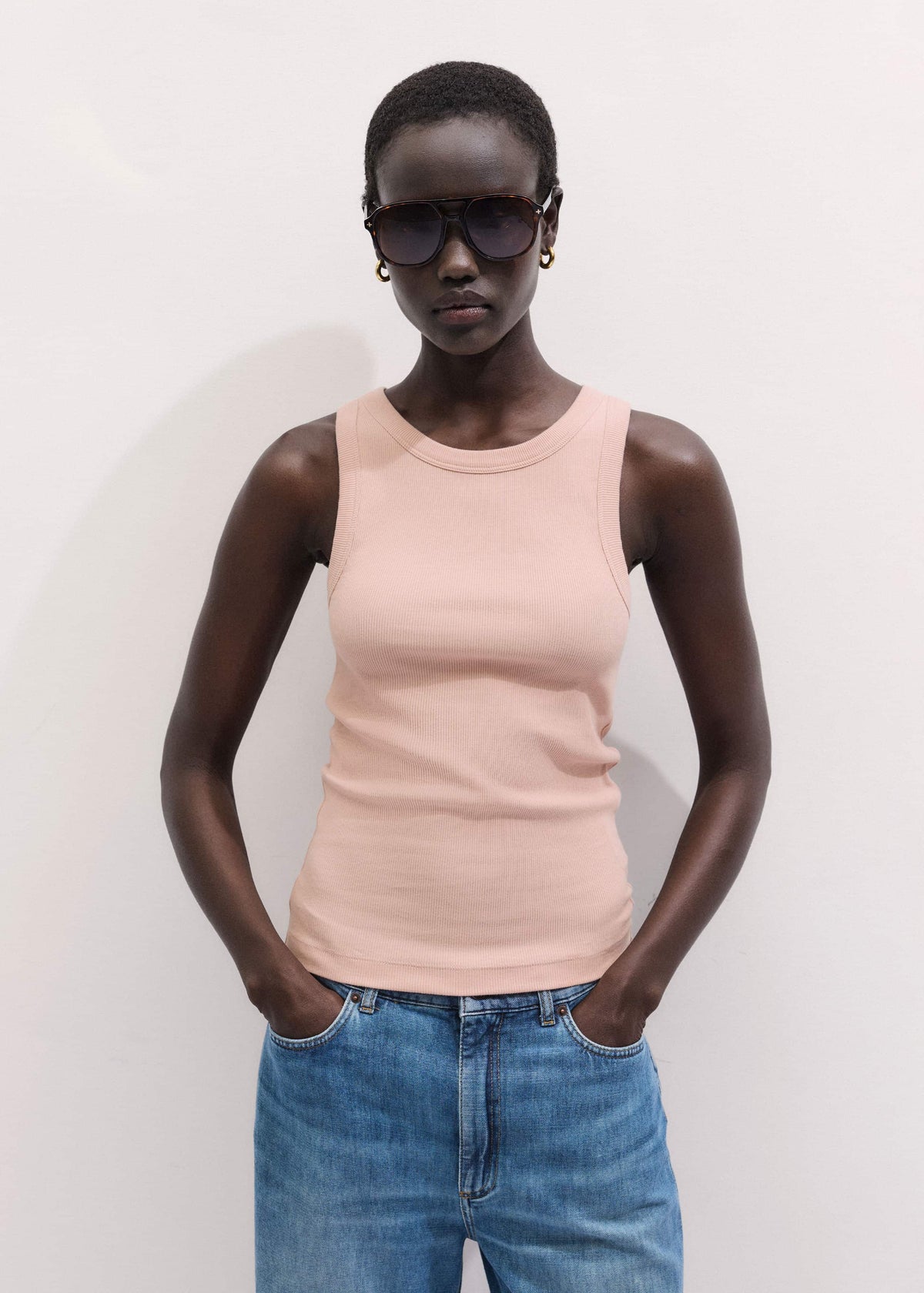 ME+EM Blush Pink Perfect Basic Vest