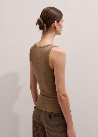 ME+EM Camel Brown Ultimate Crew Neck Tank
