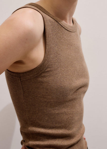 ME+EM Camel Brown Ultimate Crew Neck Tank
