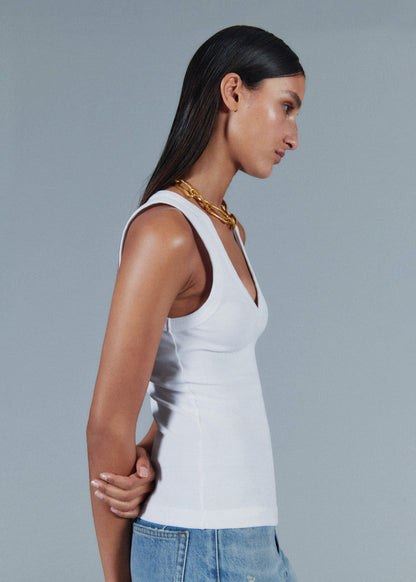 ME+EM White Ultimate V-Neck Vest