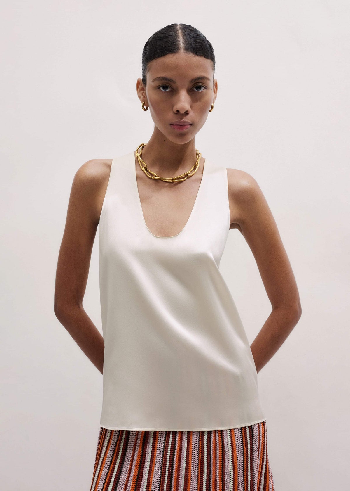 ME+EM Cream Fluid Evening Tank Top