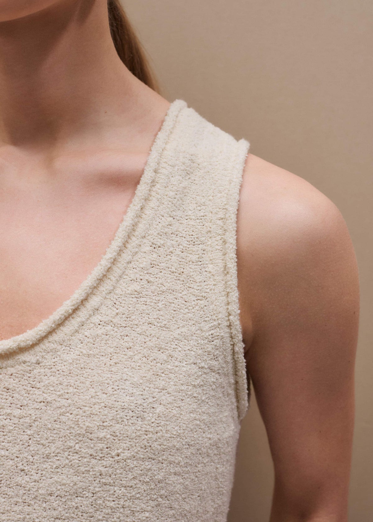 ME+EM Cream Slim Knit Tank Top