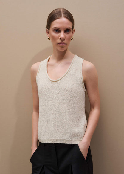 ME+EM Cream Slim Knit Tank Top