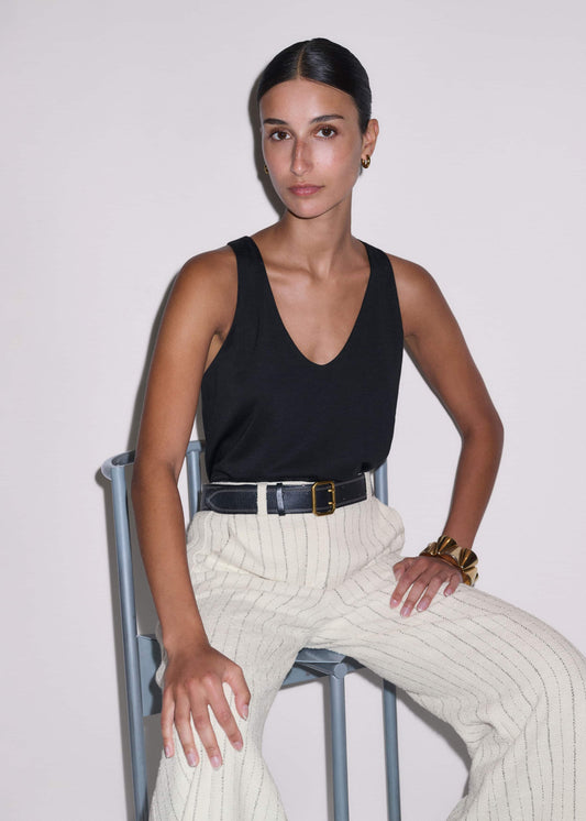 ME+EM Black Scoop Neck Vest