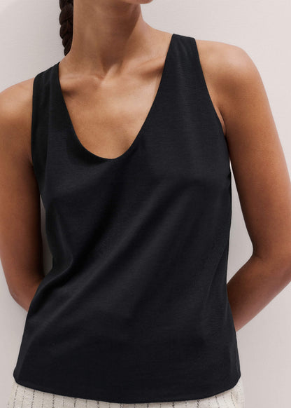 ME+EM Black Scoop Neck Vest