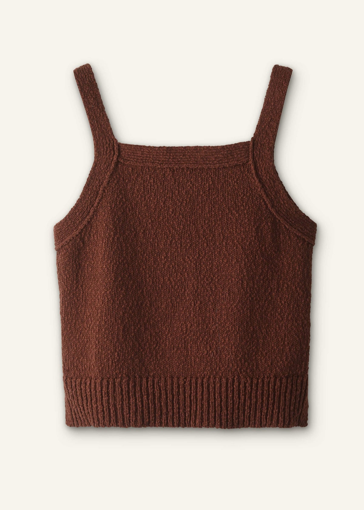 ME+EM Cinnamon Brown Square Neck Knit Top