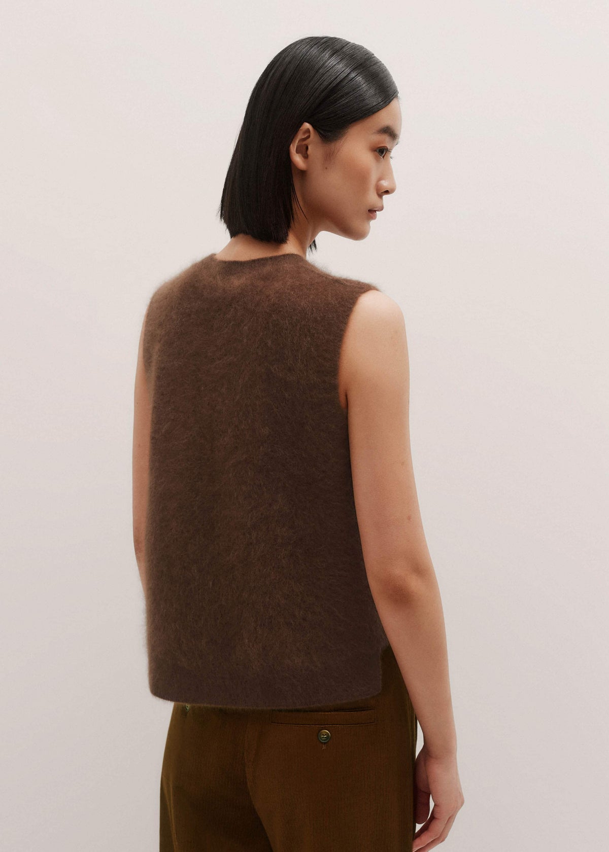 ME+EM Brown Straight Sweater Vest
