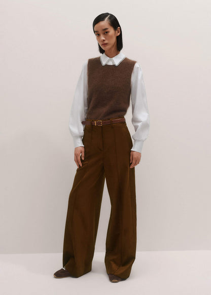 ME+EM Brown Straight Sweater Vest