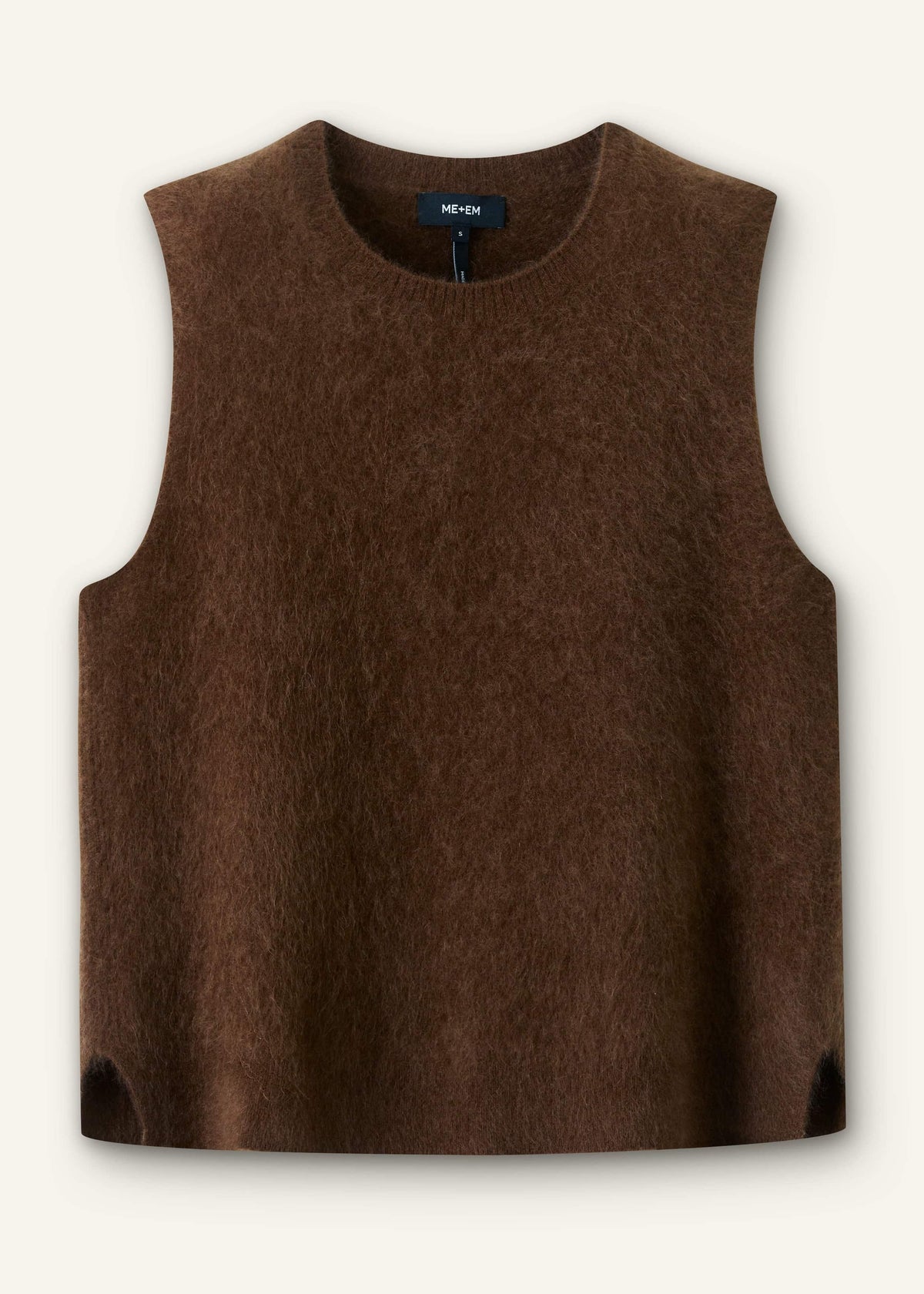ME+EM Brown Straight Sweater Vest