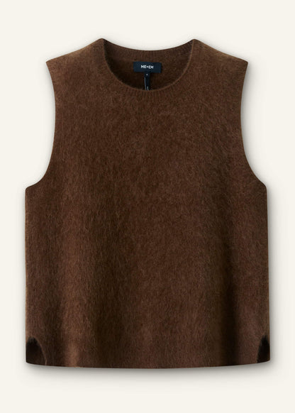 ME+EM Brown Straight Sweater Vest