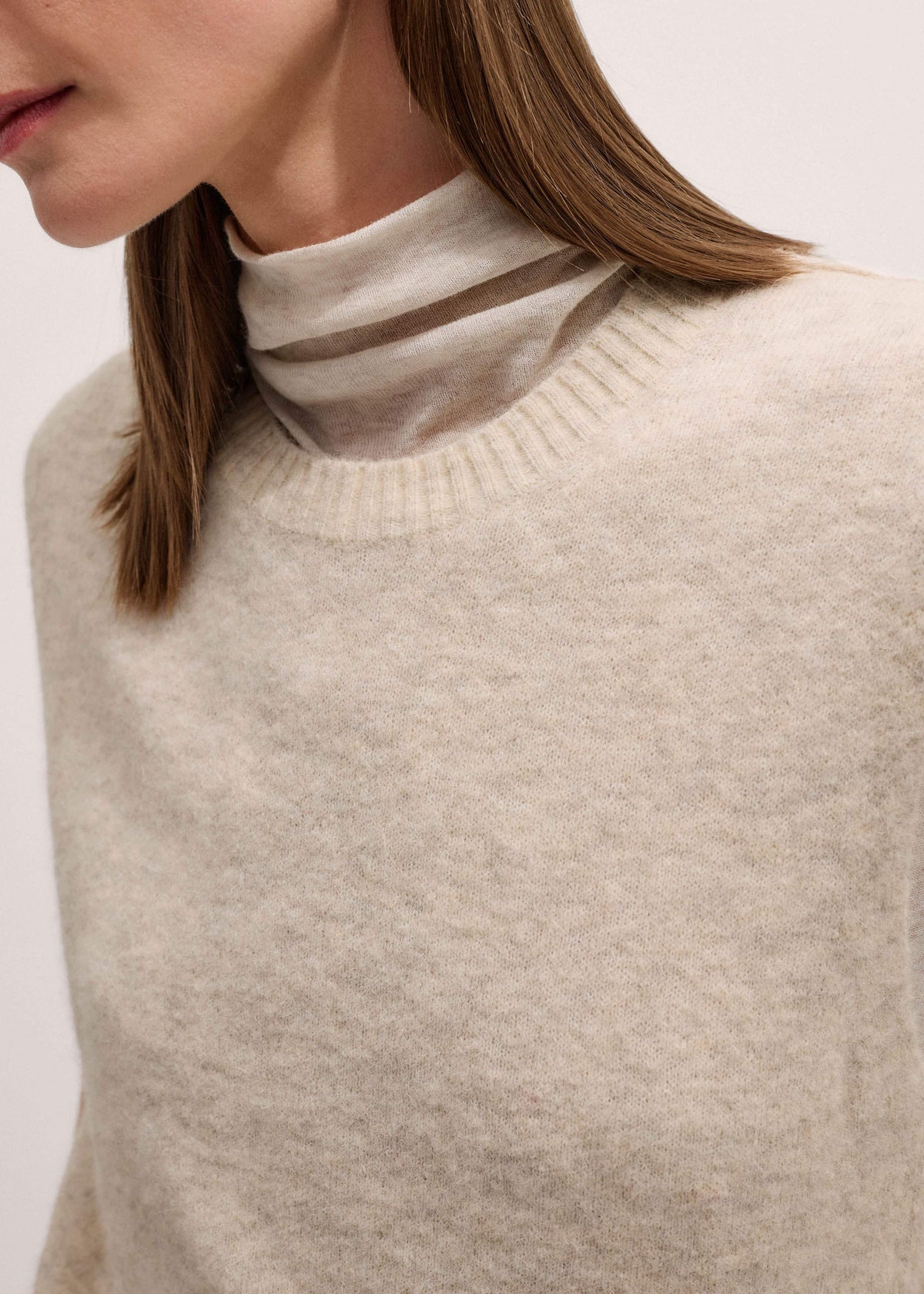 ME+EM Cream Alpaca Blend Straight Knit Vest