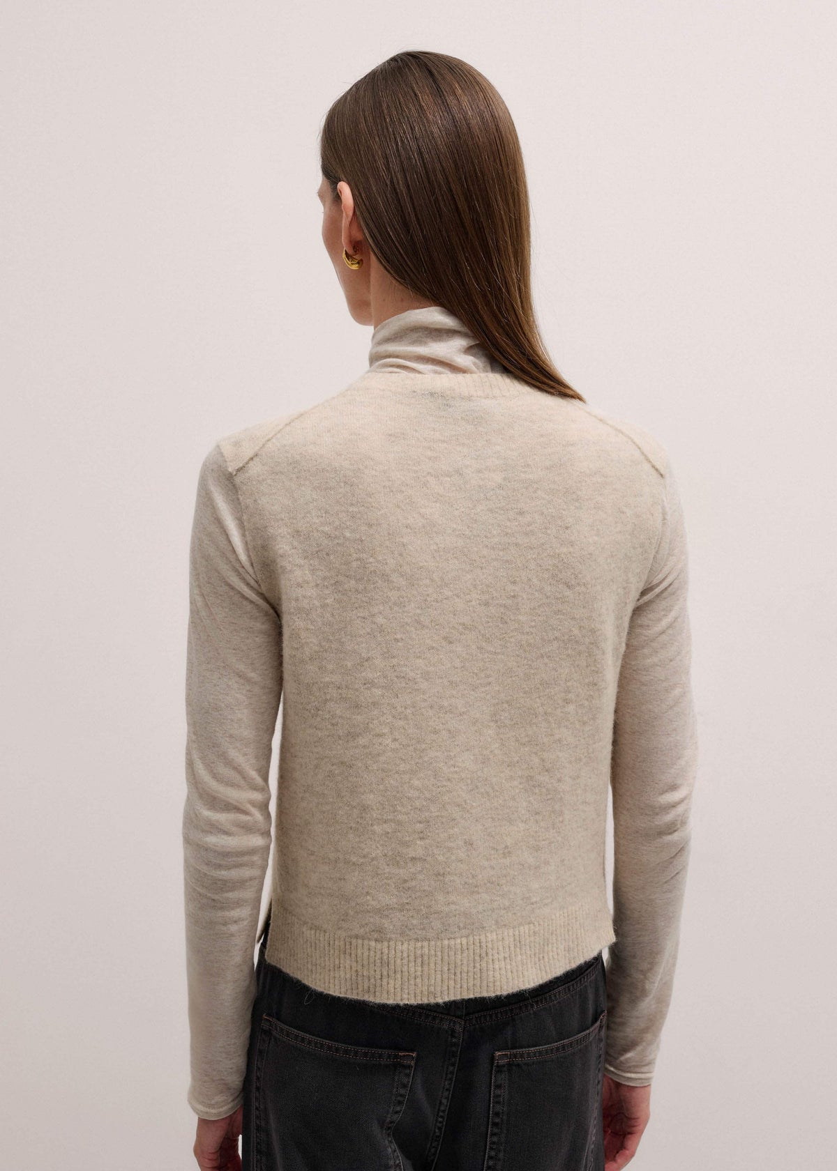ME+EM Cream Alpaca Blend Straight Knit Vest