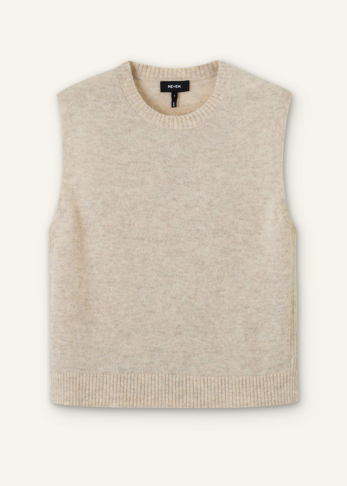 ME+EM Cream Alpaca Blend Straight Knit Vest