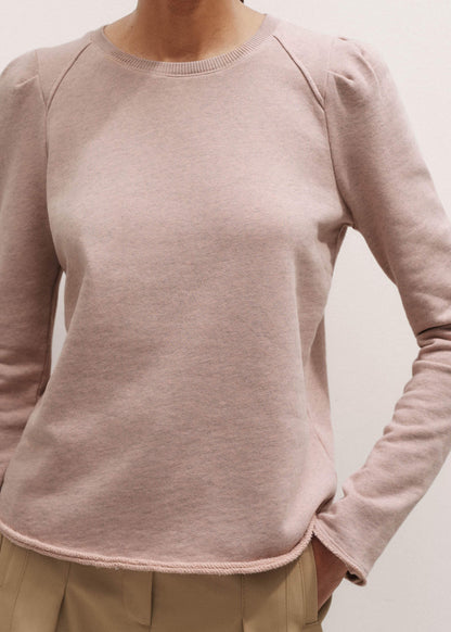 ME+EM Pink Raw Edge Feminine Sweatshirt