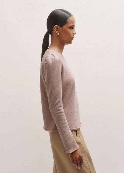 ME+EM Pink Raw Edge Feminine Sweatshirt