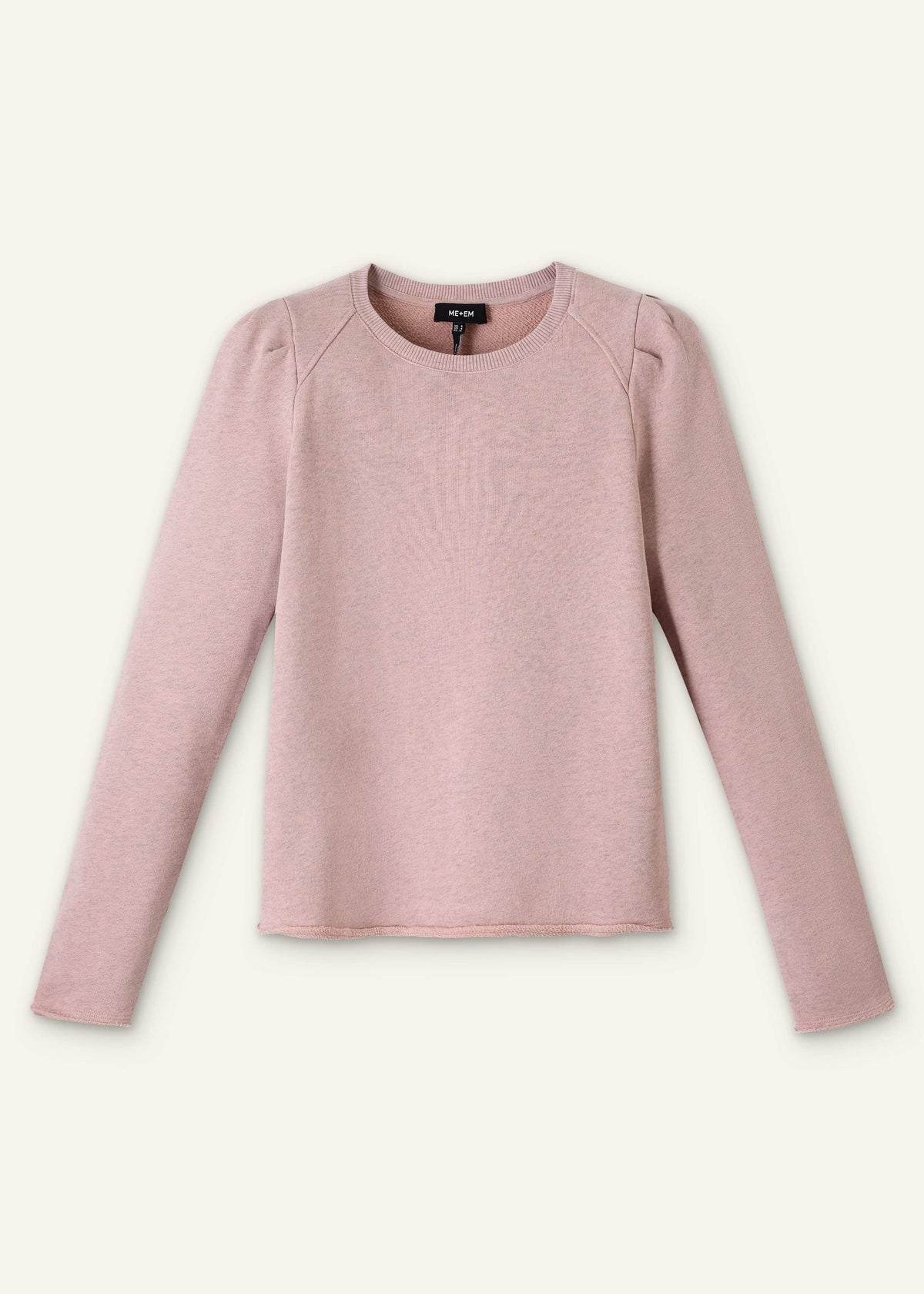 ME+EM Pink Raw Edge Feminine Sweatshirt