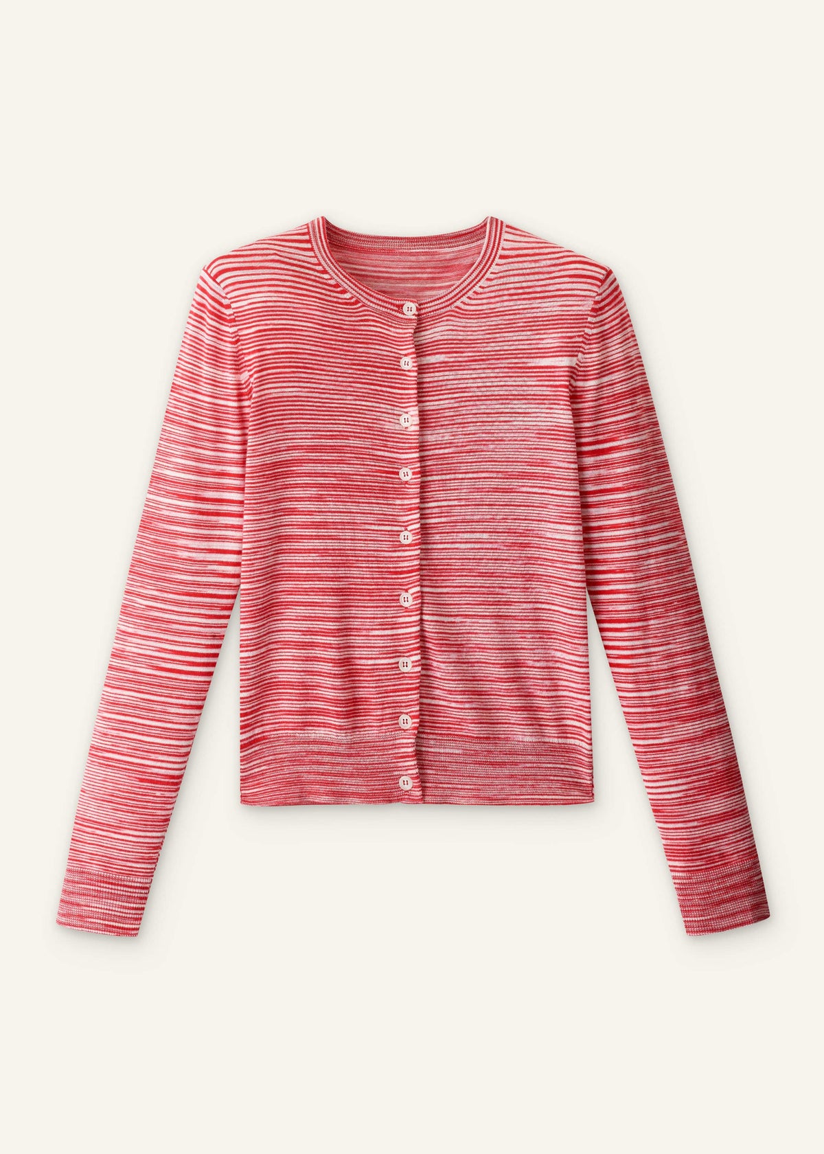 ME+EM Red Spacedye Slim Fit Cardigan