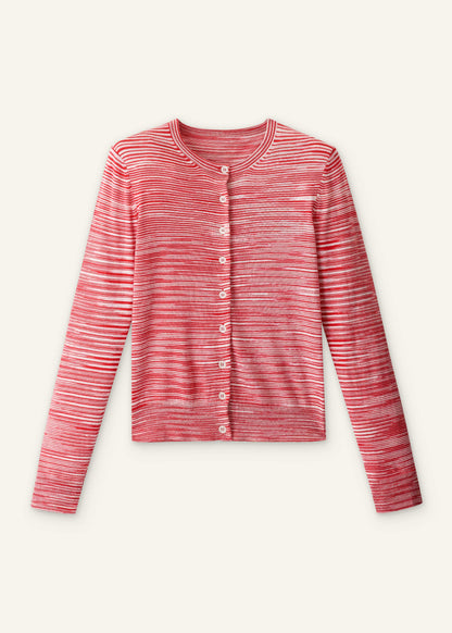 ME+EM Red Spacedye Slim Fit Cardigan