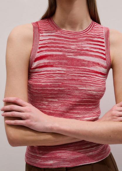 ME+EM Red Spacedye Slim Fit Knit Vest
