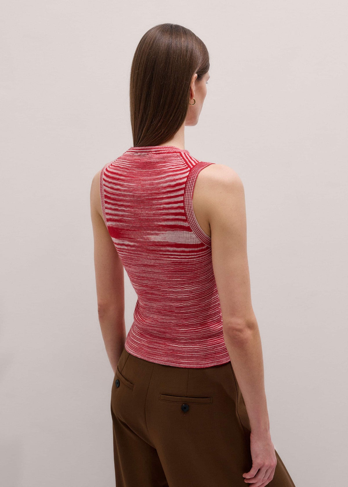 ME+EM Red Spacedye Slim Fit Knit Vest