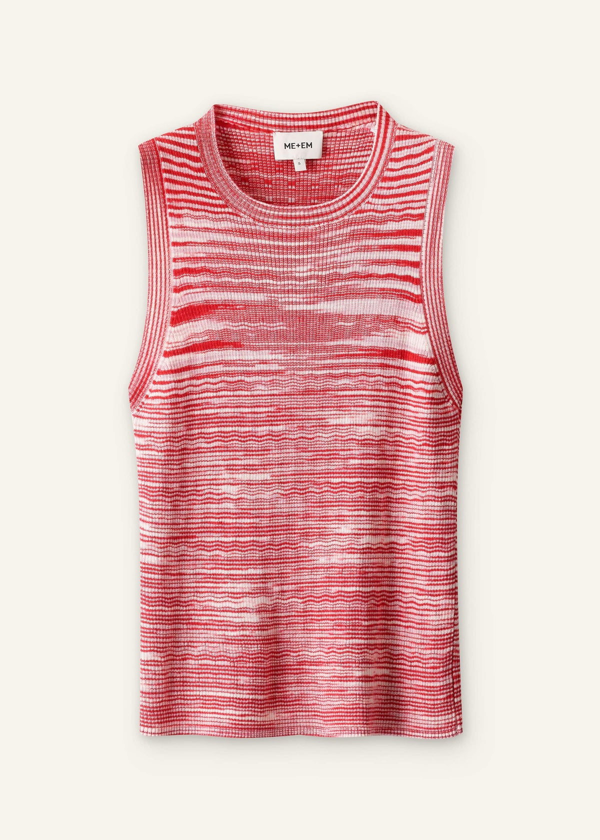 ME+EM Red Spacedye Slim Fit Knit Vest