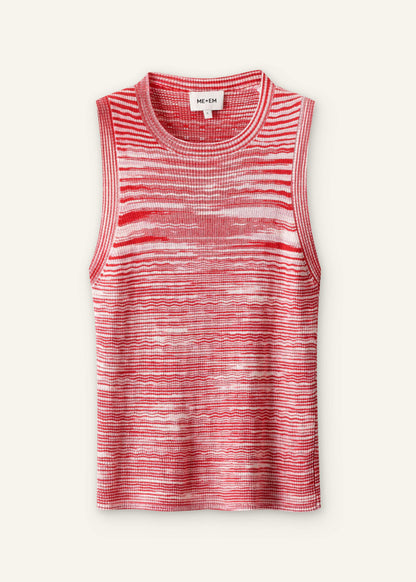 ME+EM Red Spacedye Slim Fit Knit Vest