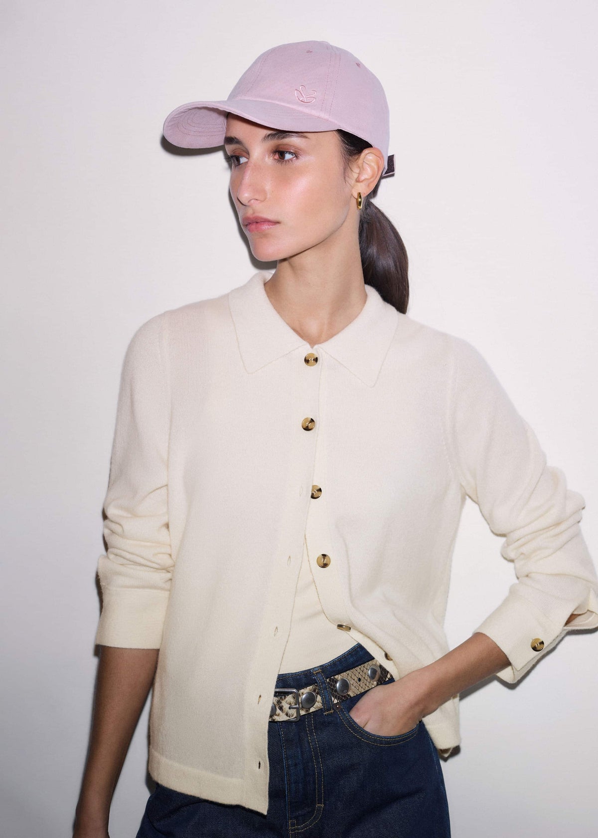 ME+EM Cream Relaxed Knit Shirt