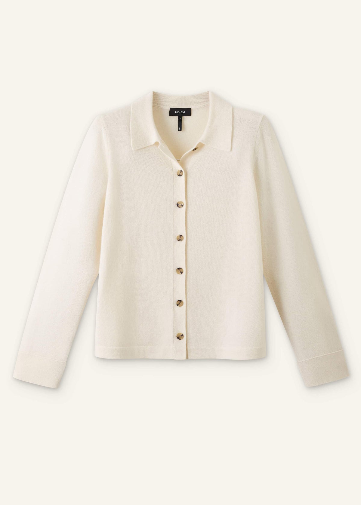 ME+EM Cream Relaxed Knit Shirt