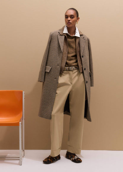 ME+EM Brown Roll Trim Straight Layering Sweater Vest