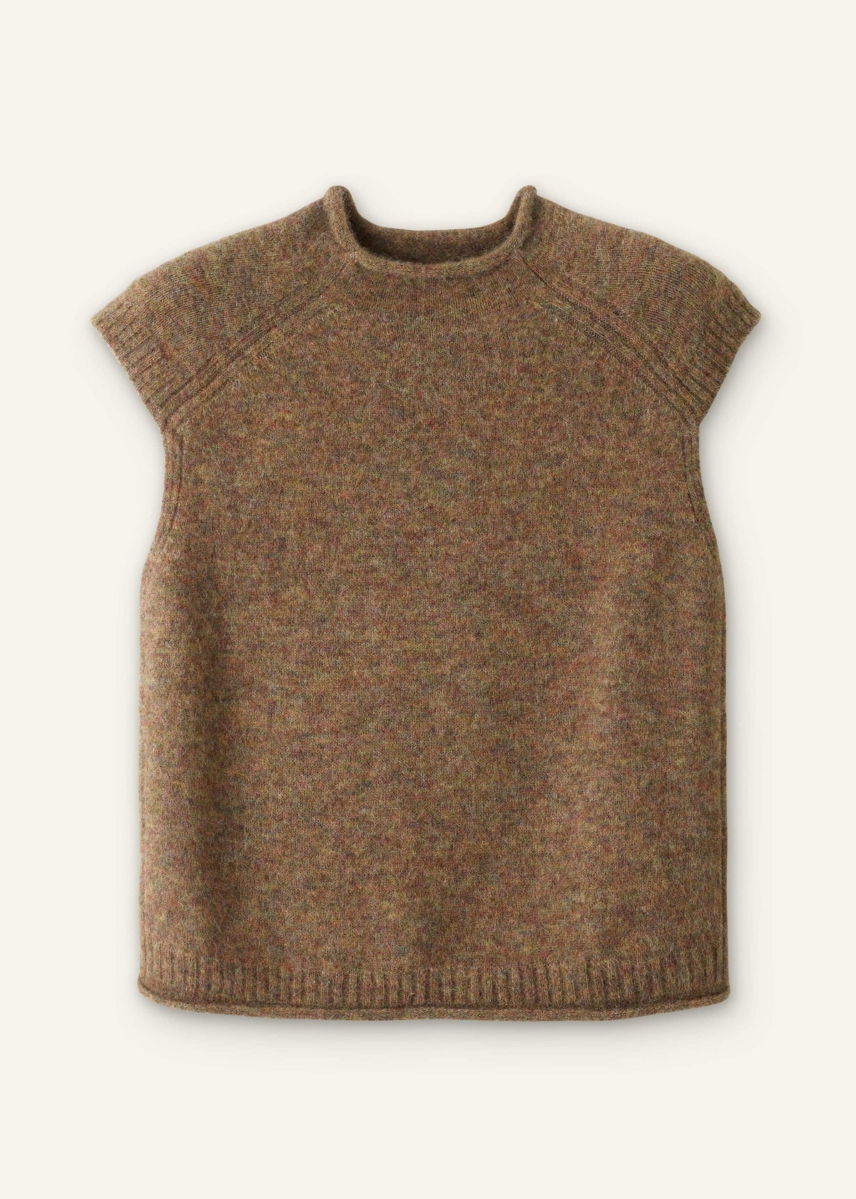 ME+EM Brown Roll Trim Straight Layering Sweater Vest