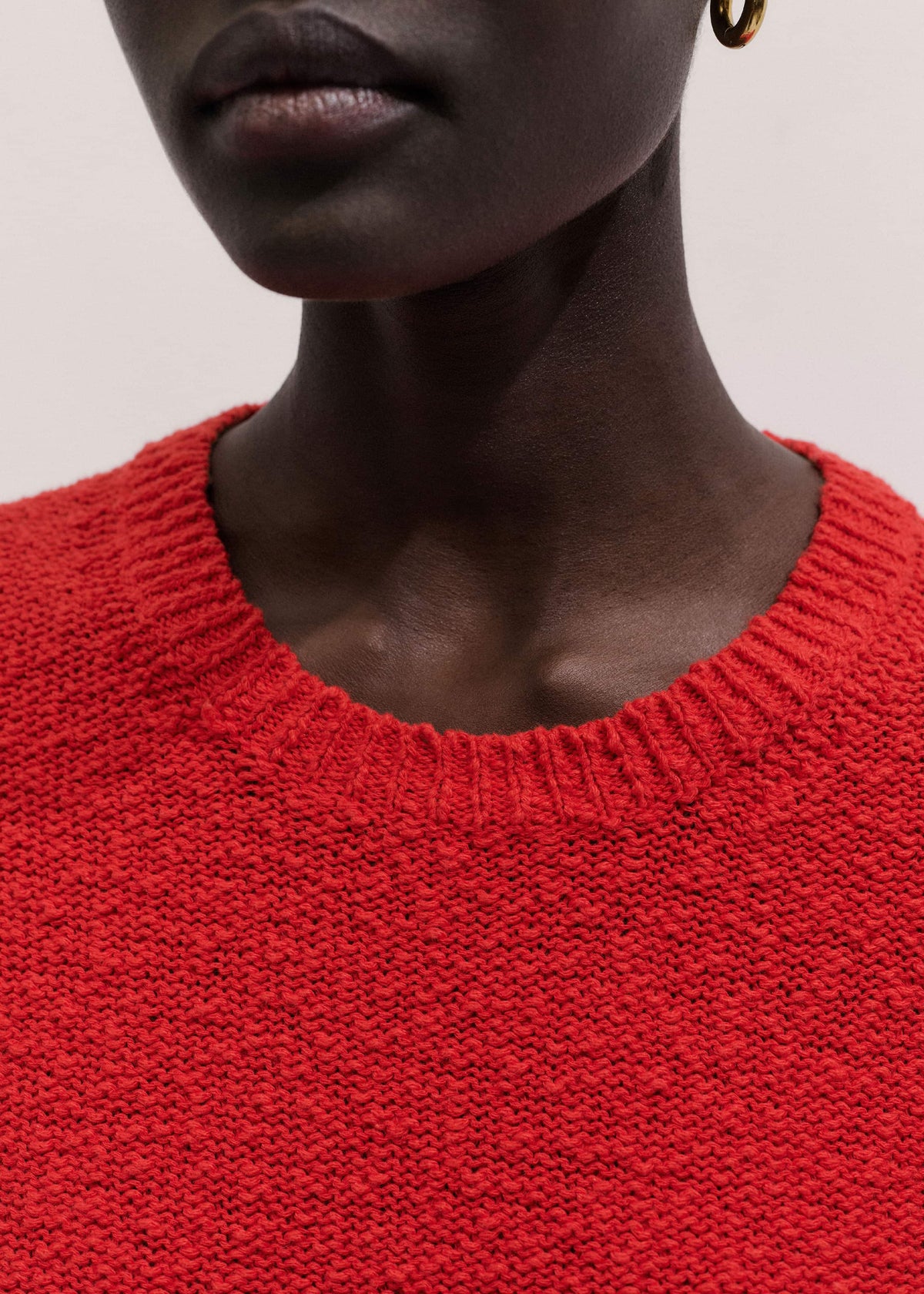 ME+EM Red Bouclé Straight Baby Tee