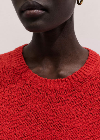 ME+EM Red Bouclé Straight Baby Tee