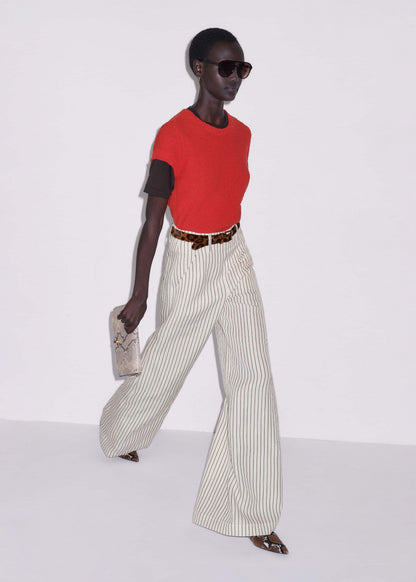 ME+EM Red Bouclé Straight Baby Tee