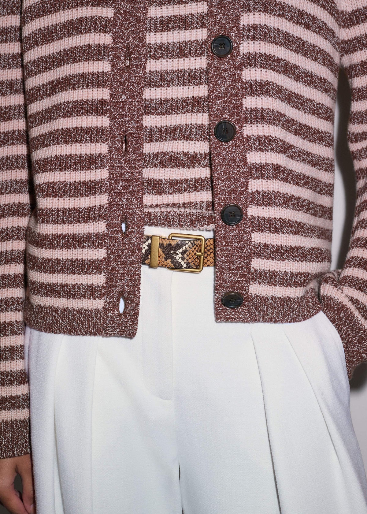 ME+EM Cinnamon Brown Straight Cardigan