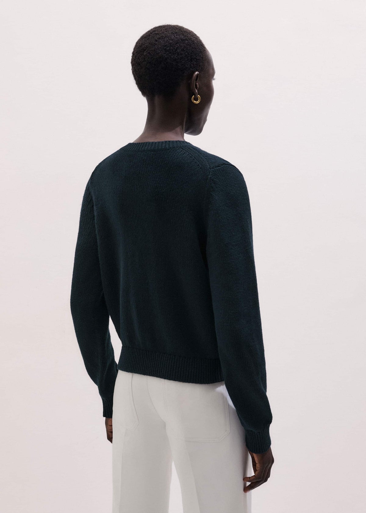 ME+EM Navy Boxy Knit Straight Cardigan