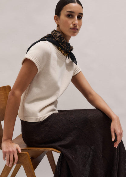 ME+EM Vanilla Shrunken Straight Knit Baby Tee