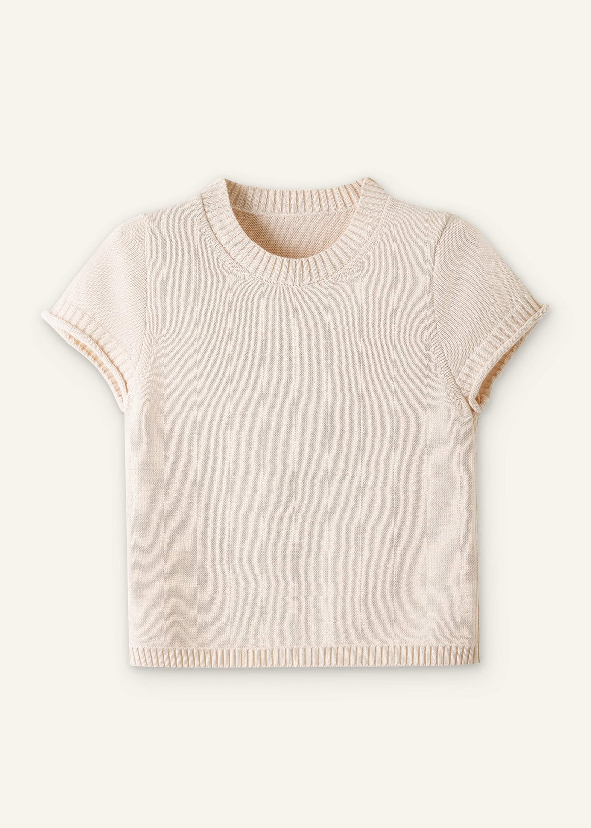 ME+EM Vanilla Shrunken Straight Knit Baby Tee